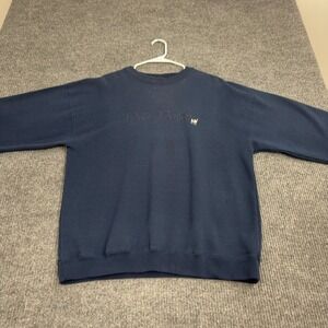 Vintage Big Dogs Sweatshirt Men M Blue Cotton Polyester Embroidered Crewneck 90s